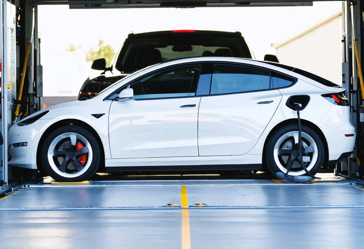 EV loaded for auto transport