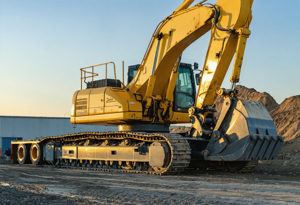 Heavy Equipment loaded for auto transport
